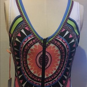 Zip front fitted dress